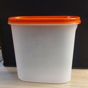 Vintage Tupperware Modular Mates Oval 3 Orange Paprika Red #1616-21 & Base #1613